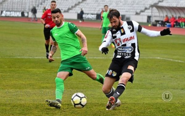 „U” Cluj a câștigat cu 5-1 meciul cu Pandurii Târgu Jiu. Dorin Goga a înscris golul cu numărul 100 în tricoul „studenților”