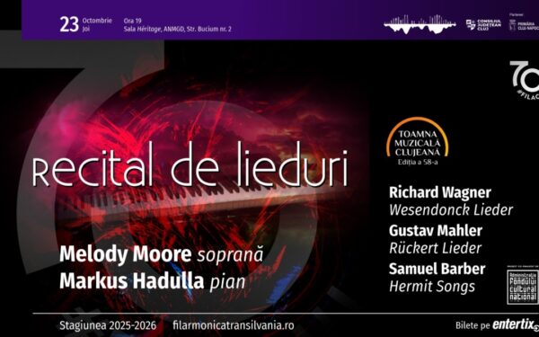 Seară dedicată liedului cu soprana Melody Moore și pianistul Markus Hadulla